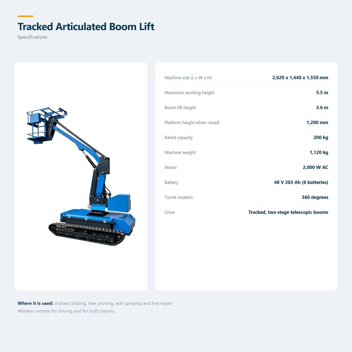 Crawler Articulating Boom Lift 5.5 m · Detail image 7