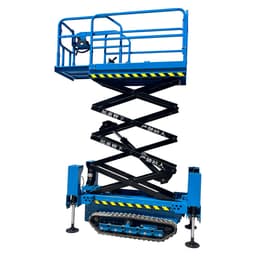 DINGXIN 400 kg Tracked Scissor Lift, 5 m Crawler Platform with Hydraulic Outriggers, 2200 W AC Motor, 48 V Lithium Battery, for Construction and Orchard