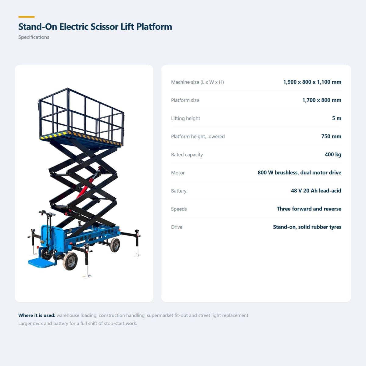 Stand-On Scissor Lift 5 m · Detail image 7
