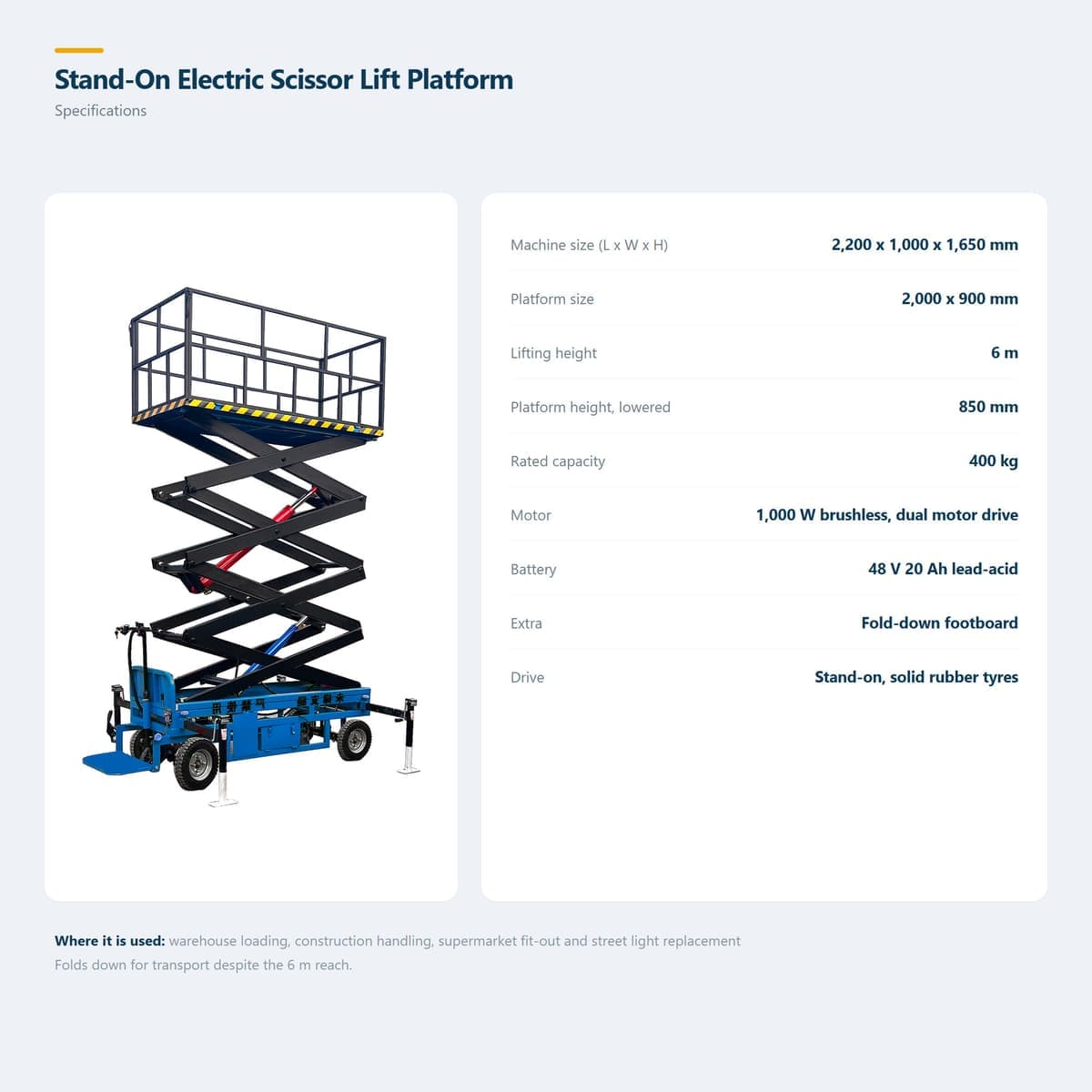 Stand-On Scissor Lift 6 m · Detail image 7